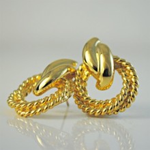 Lot of 12 Hoop Rope earrings with 14kt posts
