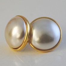  Lot of 12 14KT post Faux Pearl  Earrings 
