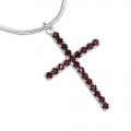 Amethyst Cross Necklace made with Swarovski Crystals 