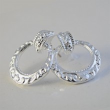 Lot of 12 14KT post Silver Filigree Hoop 14KT  Post Earrings